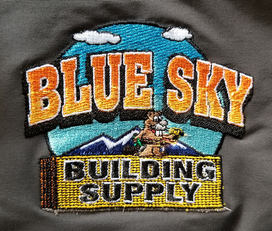 Blue Sky Building Supply Embroidery by One Screen Printing